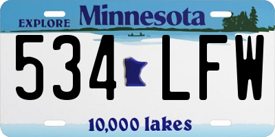 MN license plate 534LFW