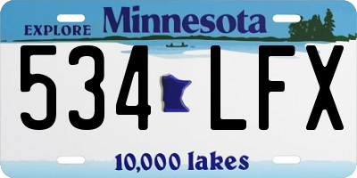 MN license plate 534LFX