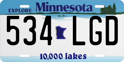 MN license plate 534LGD