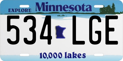 MN license plate 534LGE