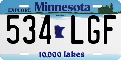 MN license plate 534LGF