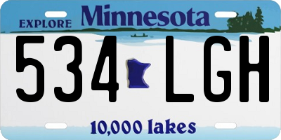 MN license plate 534LGH