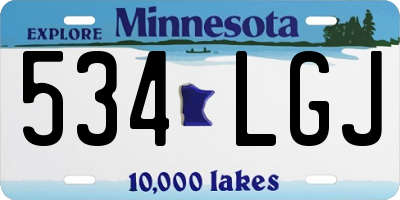 MN license plate 534LGJ
