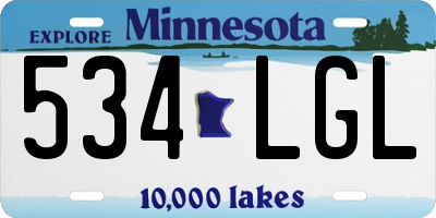 MN license plate 534LGL