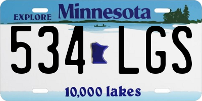 MN license plate 534LGS