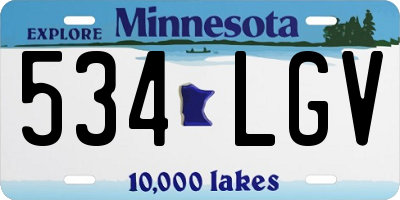 MN license plate 534LGV