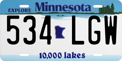 MN license plate 534LGW