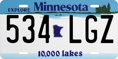 MN license plate 534LGZ