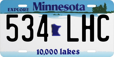 MN license plate 534LHC