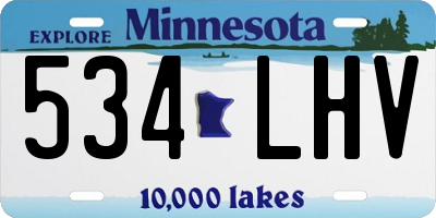 MN license plate 534LHV