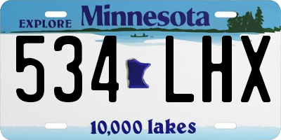 MN license plate 534LHX