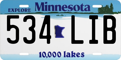MN license plate 534LIB