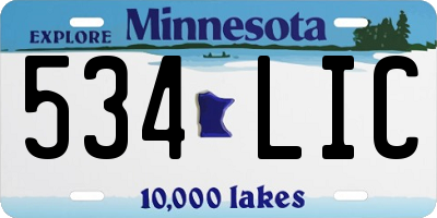 MN license plate 534LIC