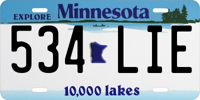 MN license plate 534LIE