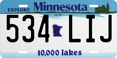 MN license plate 534LIJ