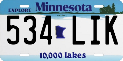 MN license plate 534LIK