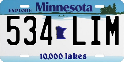MN license plate 534LIM