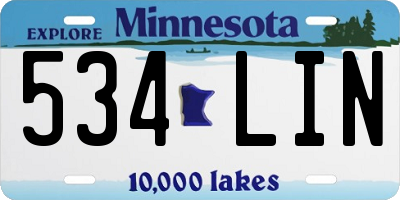 MN license plate 534LIN