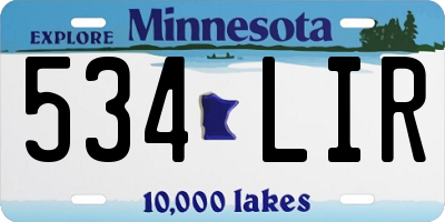MN license plate 534LIR