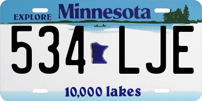 MN license plate 534LJE