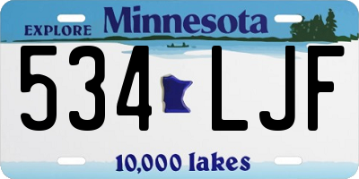 MN license plate 534LJF