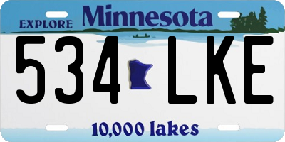 MN license plate 534LKE