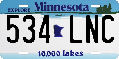 MN license plate 534LNC