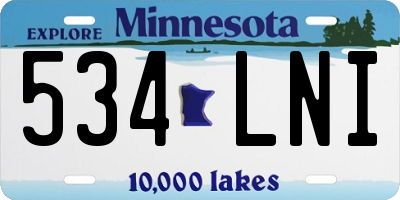 MN license plate 534LNI