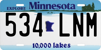 MN license plate 534LNM
