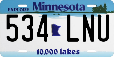 MN license plate 534LNU