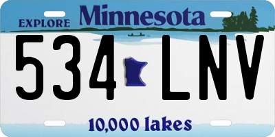 MN license plate 534LNV