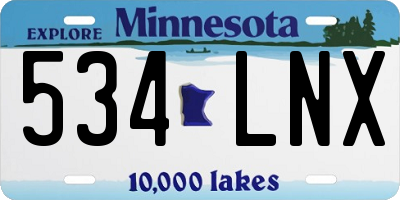 MN license plate 534LNX