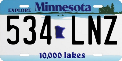 MN license plate 534LNZ