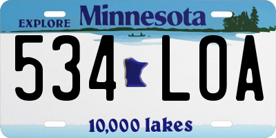 MN license plate 534LOA