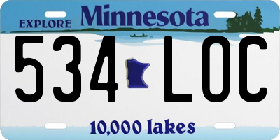MN license plate 534LOC
