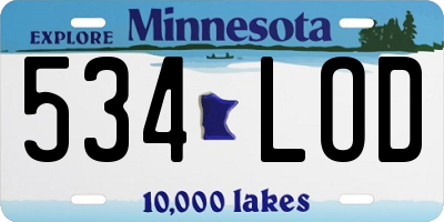 MN license plate 534LOD