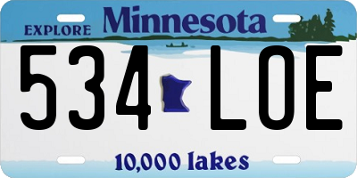 MN license plate 534LOE