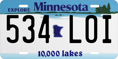 MN license plate 534LOI