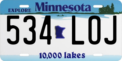 MN license plate 534LOJ