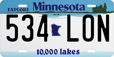 MN license plate 534LON