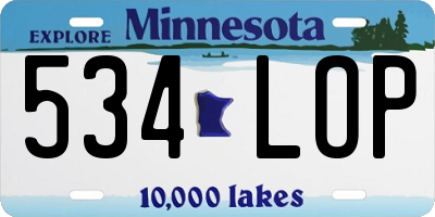 MN license plate 534LOP