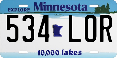 MN license plate 534LOR