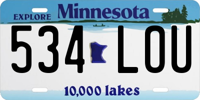 MN license plate 534LOU