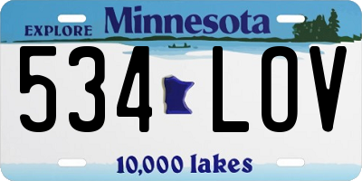 MN license plate 534LOV