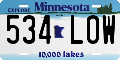 MN license plate 534LOW