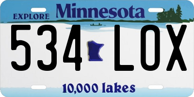 MN license plate 534LOX