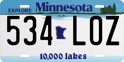 MN license plate 534LOZ