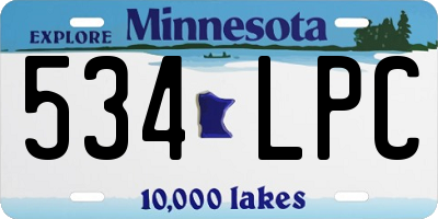 MN license plate 534LPC