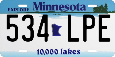 MN license plate 534LPE