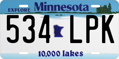 MN license plate 534LPK